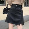 Plus Size Pu Vintage High Waist Spring Autumn Winter Casual Loose Short for Woman Skirts Womens Skirt Clothing