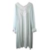 European Princess Cotton Lace Plus Size Retro Long Sleeve Nightgown - Soft Double Layer Homewear