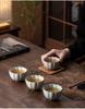 Ru Kiln Crackle Ceramic Kung Fu Tea Cup Set – Handmade Large Tasting Cups with Gift Box