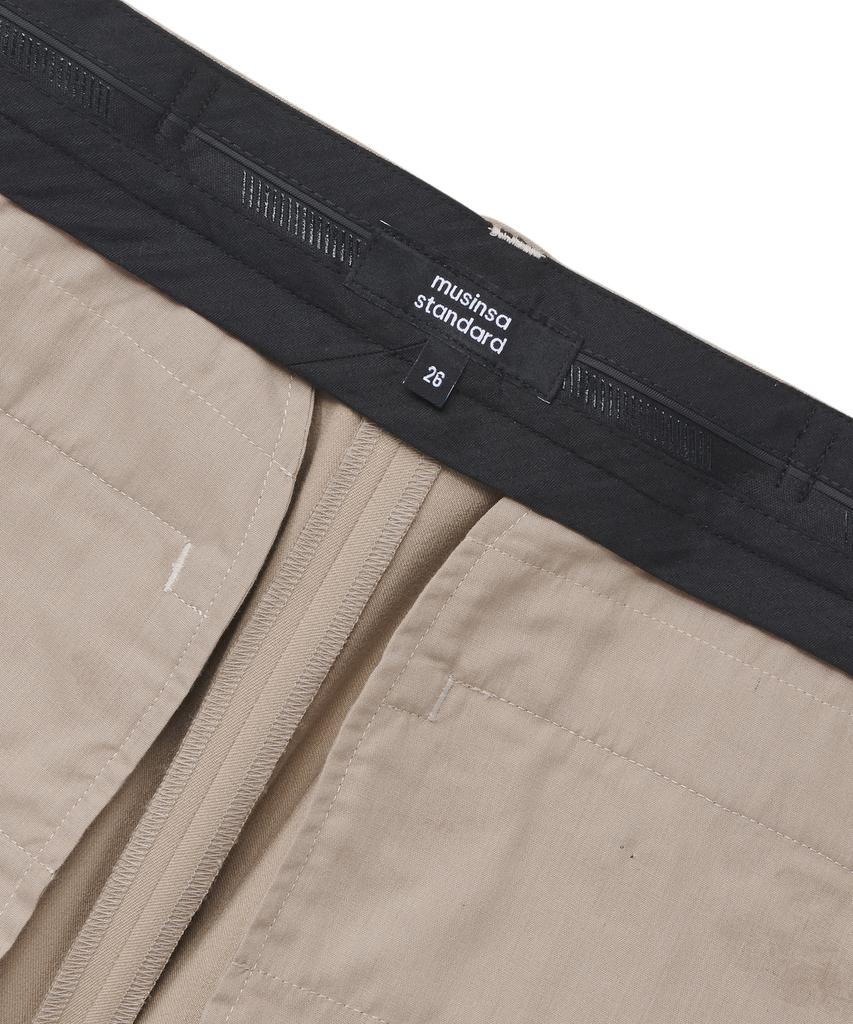 MUSINSA STANDARD WOMAN Women'S Wide Hidden Elastic Waist Slacks [Beige]