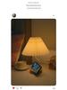 Multifunctional Pleated Bedside Table Lamp with Storage & Remote-Control Night Light