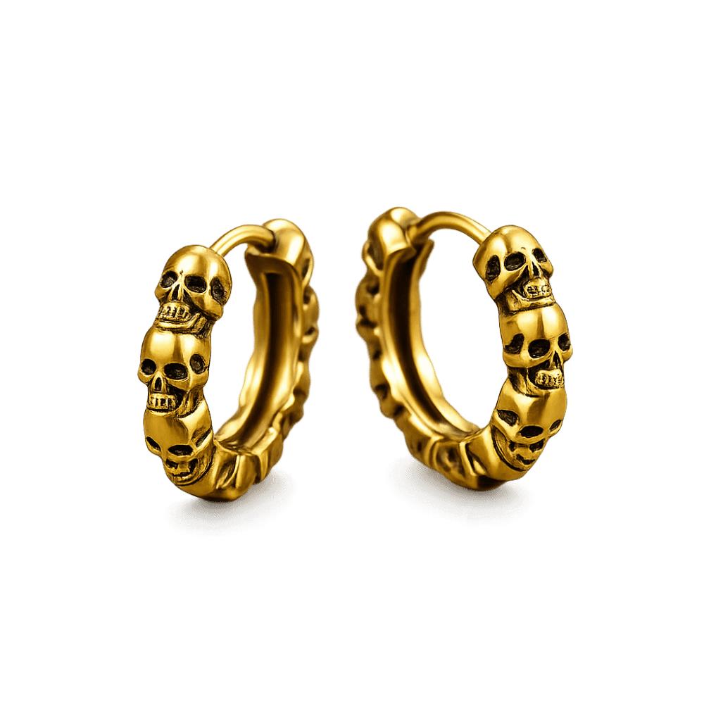 Creative Skull Hoop Earrings Silver Punk Earrings Jewelry Gothic Ear Buckles  Party