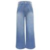 Women Casual Jeans High Waist Loose Wide Leg Pants Fashion Street Bleached Button Long Versatile Trousers