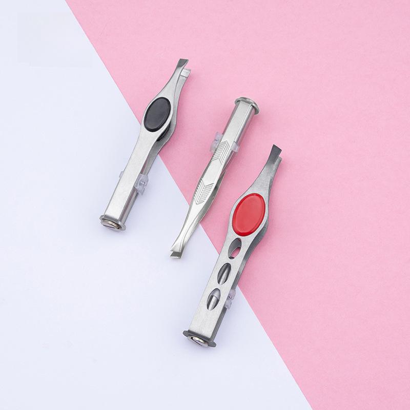 Instrument de tuns sprâncene cu lumină LED - Clemă de sprâncene din oțel inoxidabil pentru îngrijire de precizie