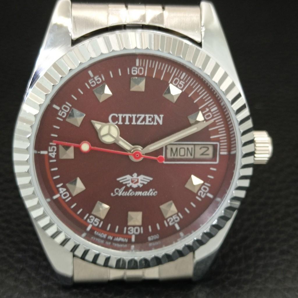 VINTAGE CITIZEN AUTOMATIC 8200 REFURBISHED JAPAN MENS BROWN DIAL WATCH a446824-1