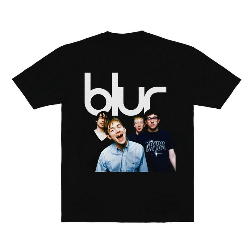 BLUR Bands British Rock Punk Music Cotton Loosefit Readytowear American Casual Printed Shortsleeved Tshirt