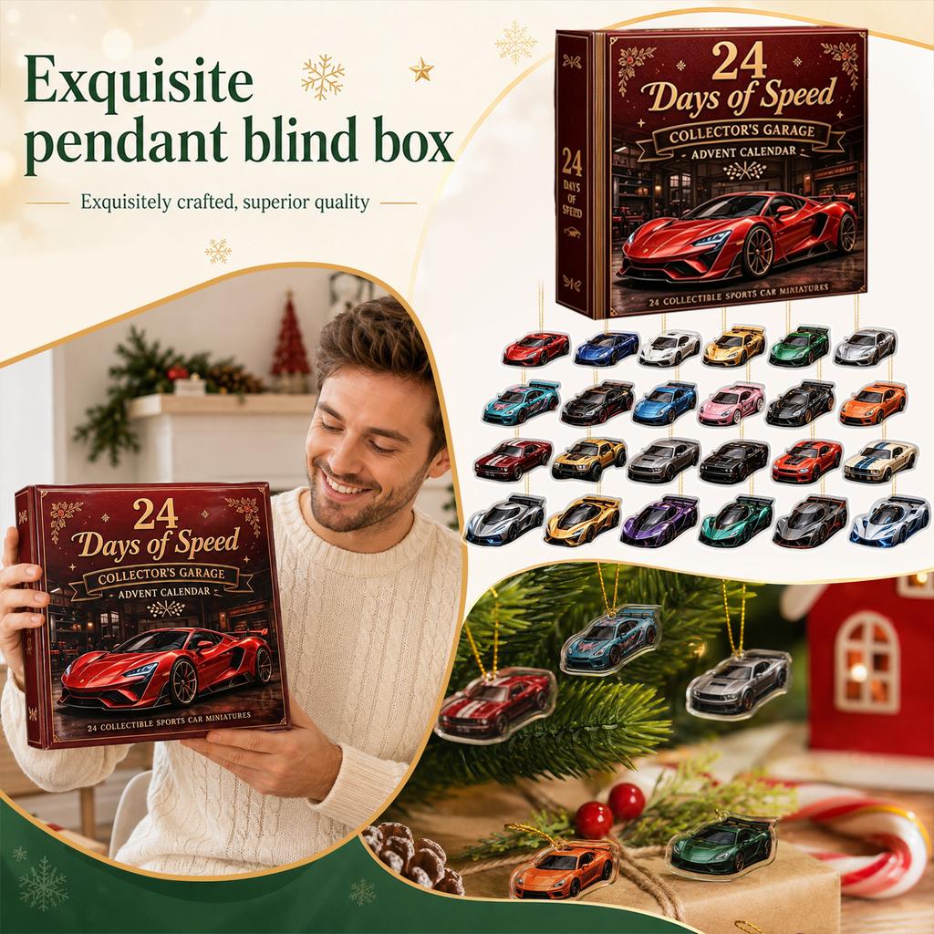 2D Flat Car-Shaped Bottle Advent Calendar Set