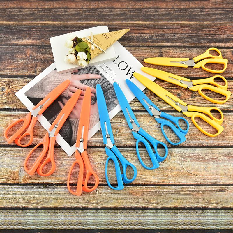 3Pcs Multi-size Stainless Steel Tailor's Scissors with Protective Cap Household Fabric Leather Cutter Sewing Special Scissors