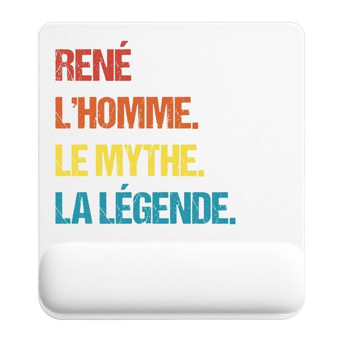 Tapis de souris - PLANETEE - René Mythe Légende Vintage - 22x18 cm - Surface lisse antidérapante - 3 mm, sublimation HD