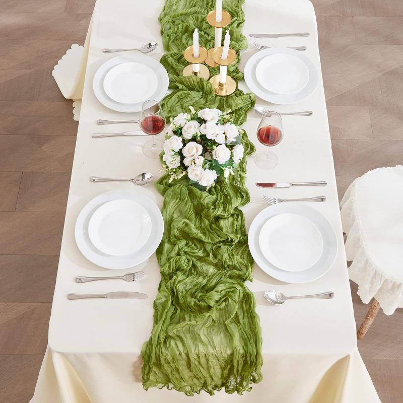 Böhmische frittierte Kringel Tischdecke Hochzeitsfeier Dekoration Falten-Tischfahne Durchsichtiges Vintage Käsetuch Bankett Weihnachts-Bogen Verzierung Tischläufer