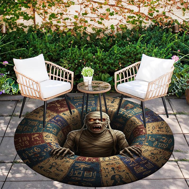 Cartoon Print Round Area Rug,Carpet Rug for Living Room Bedroom Sofa Playroom Decor,Non-slip Floor Mat