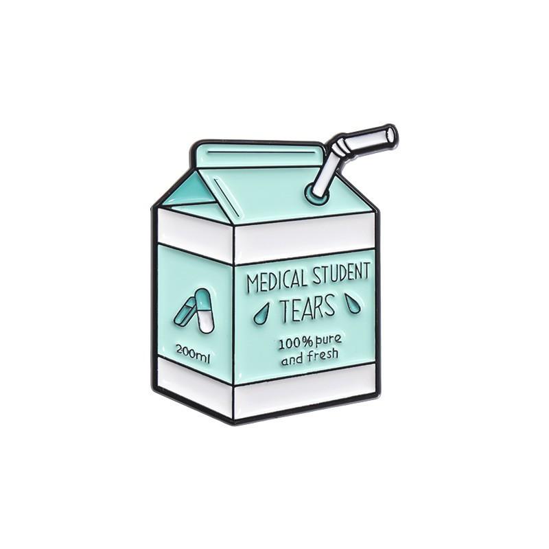 Milk Box Stylish Brooches Creative Alloy Pins For Trendy Men And Women Perfect For Summer 2024 Fashion