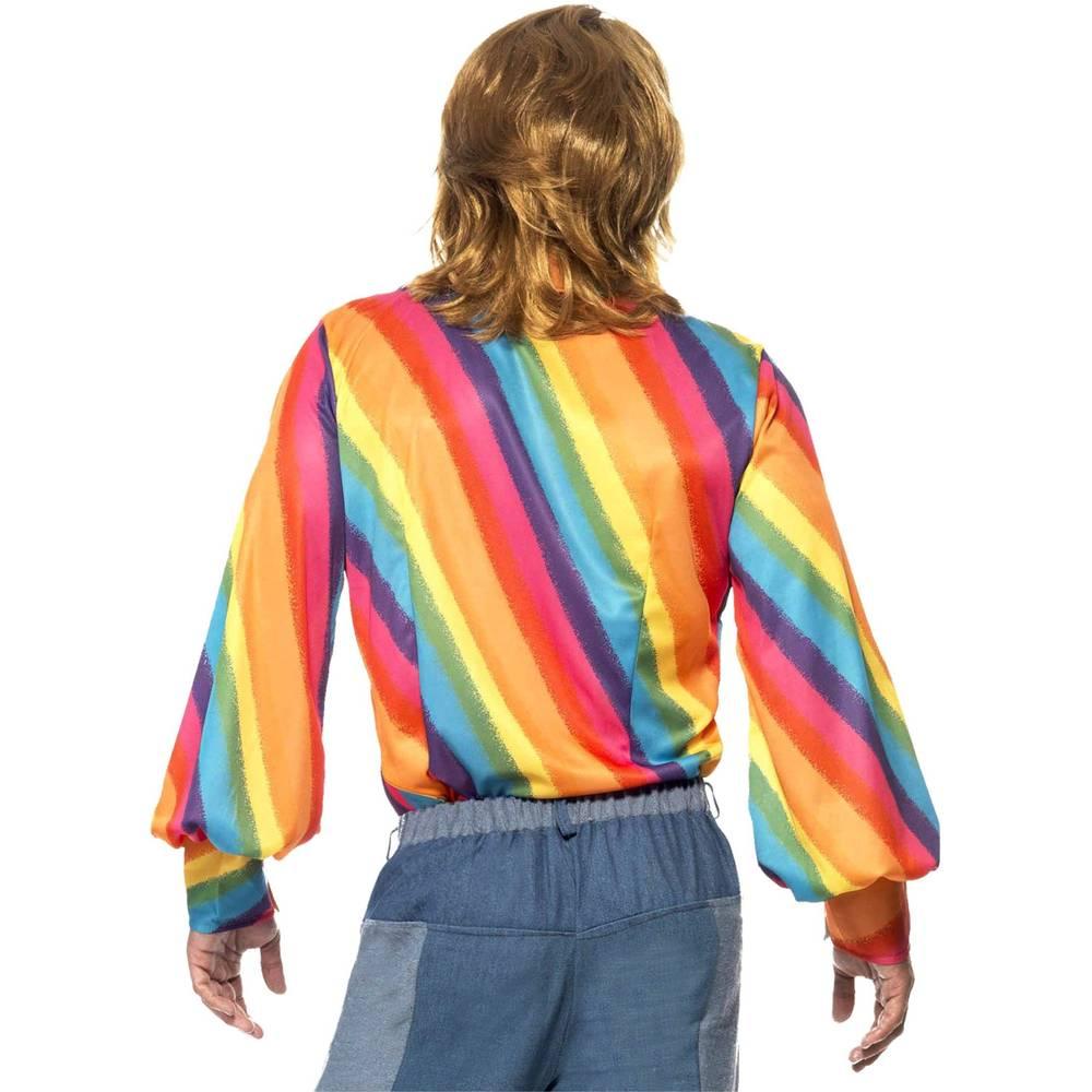 Smiffys Unisex Adult 1970s Rainbow Shirt