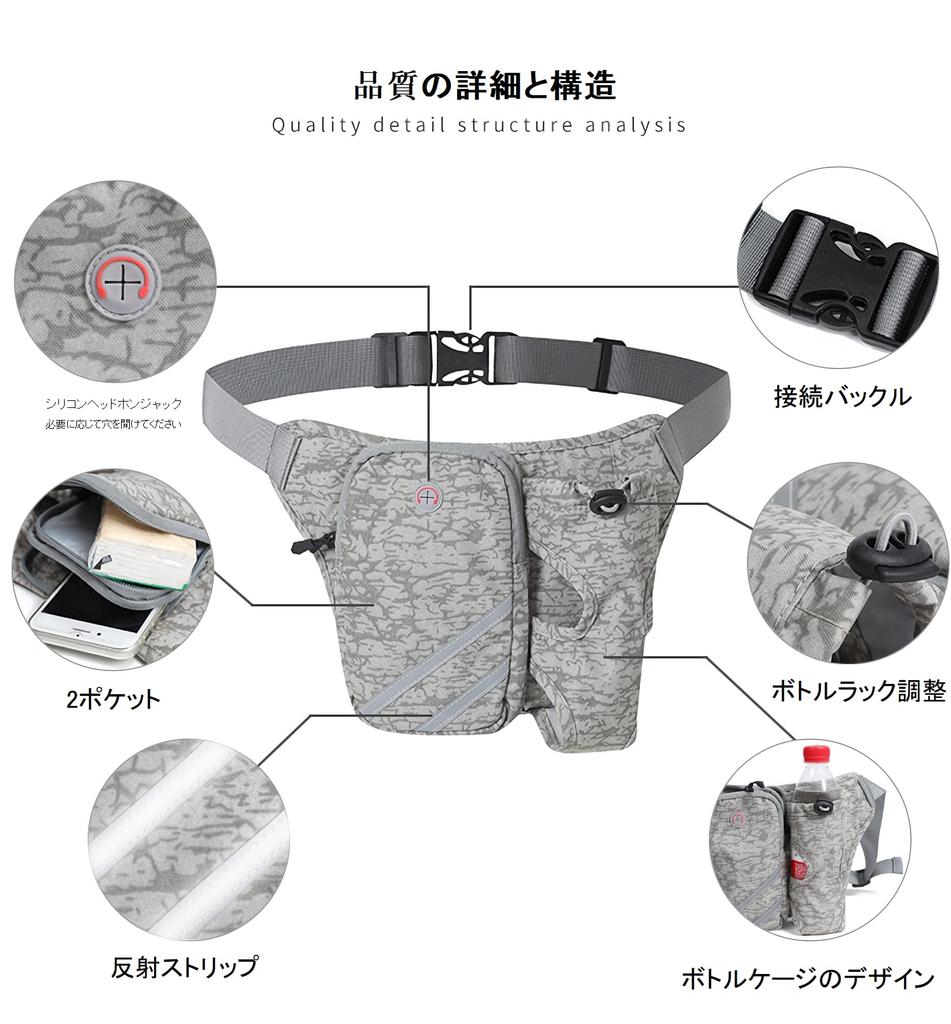 EZIECO Running Bag with Water Bottle Waterproof Sports Waist Walking Jogging Night and Bottle Suitable for Men and and Seniors Holder, Bag, Bag,