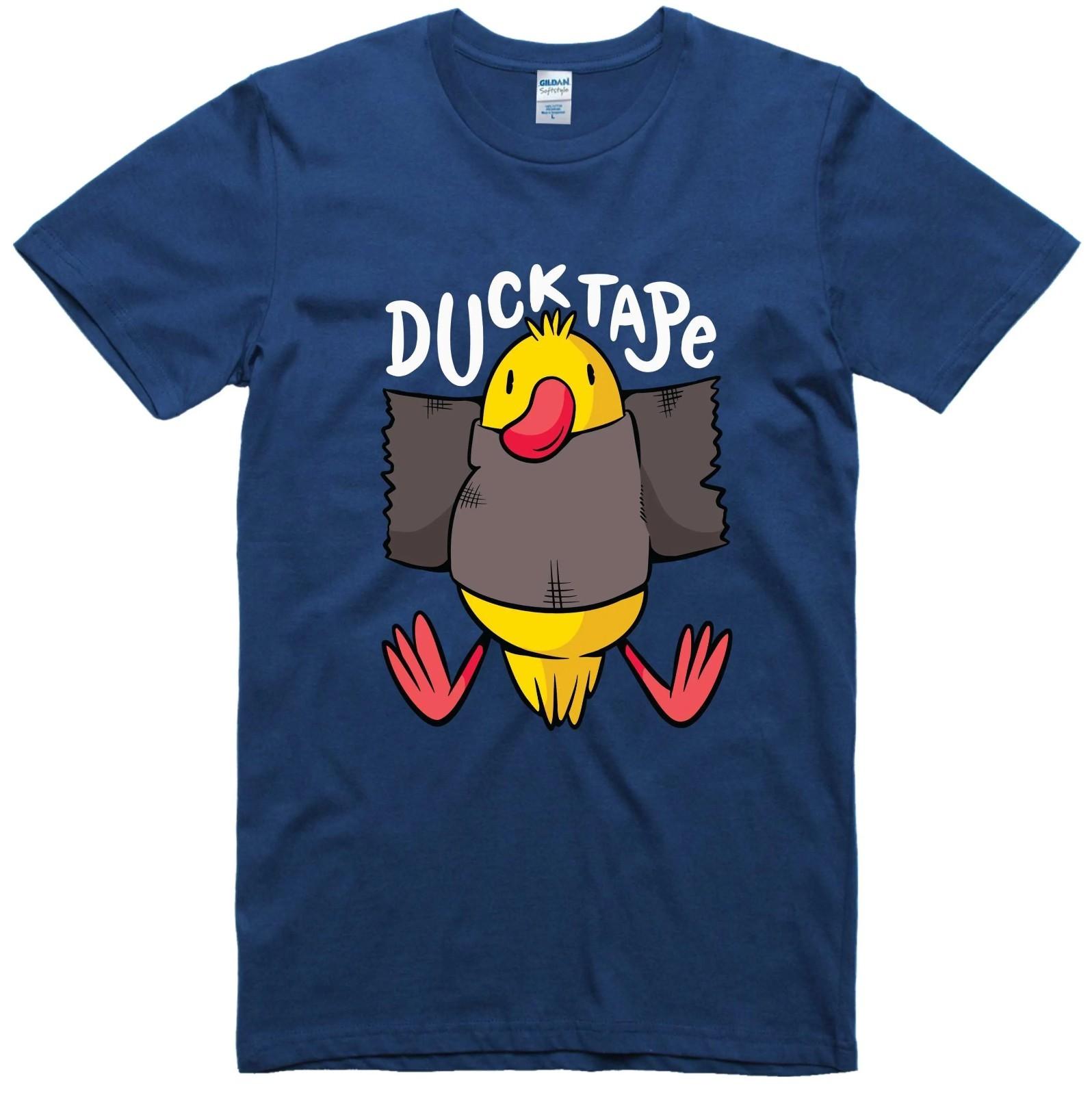 Funny Duck Tape 100% Cotton Kids Men Women Animal T-Shirt L
