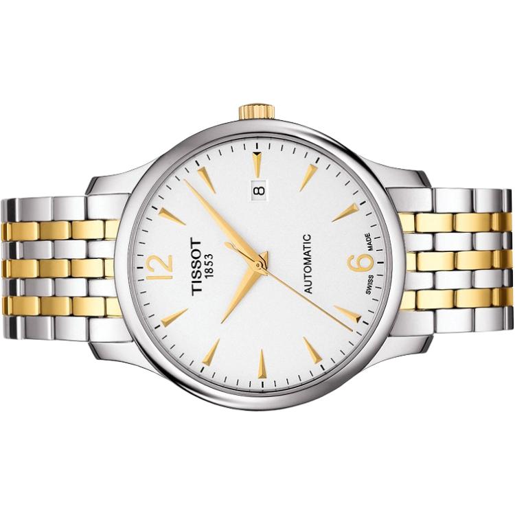 Tissot Elegance Series Automatic Mechanical Movement Steel Band Watch 40mm White Dial Stainless Steel Case Men watches T063.407.22.037.00