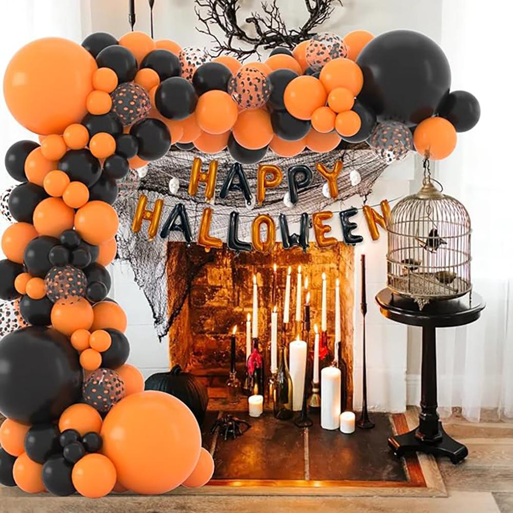 Black Orange Balloons Garland Hallonween White Metal Gold Balloon Arch Kit Baby Shower Birthday Party Wedding Decoration Globos