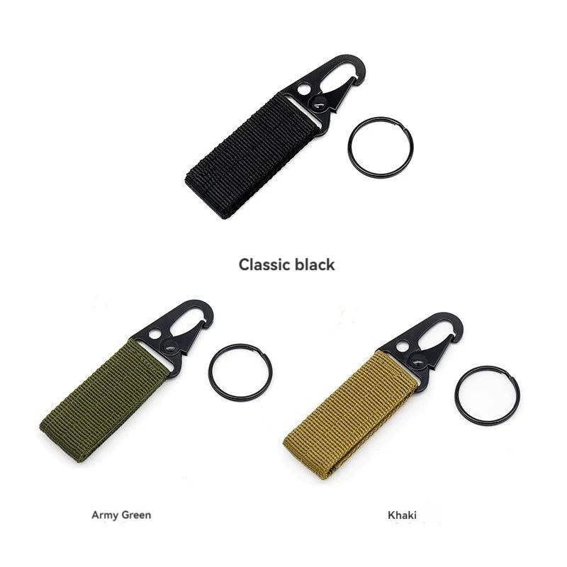 2ks taktická závěsná přezka Molle Nylonový popruh Karabina na opasek Trojúhelníkový přívěsek na klíče pro outdoorové lezení Camping Tool Příslušenství