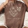 Jesus Loves You T Shirt, Christian Graphic Tee, Faith Based Shirt Floral Butterfly Top, Bible Verse Gift, Christianity Church Tee, Jesus Top