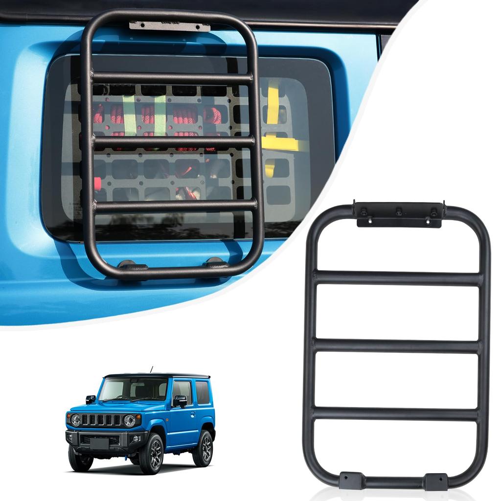 AMWMORV Jimny Side Ladder Aluminum Ladder Window Ladder JB74 Jimny Sierra Ladder Exterior Parts Magnet Fixation No Drilling Required Easy Installation