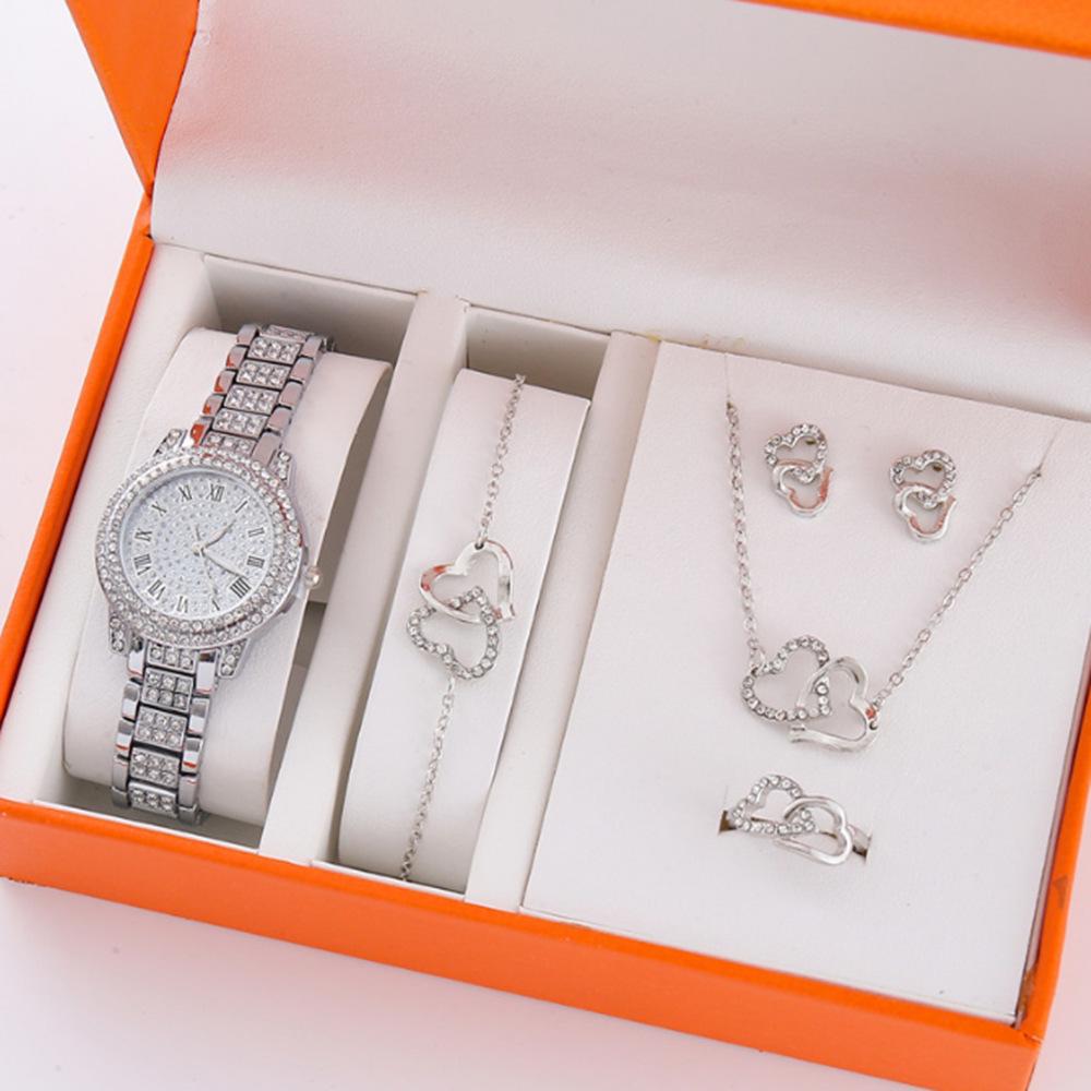 

Набір жіночих універсальних кварцових наручних годинників з 5 предметів зі сталевим браслетом Factory Direct Price