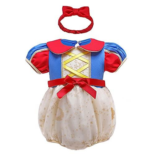 

Dressy Daisy Baby Girl s Snow White Romper, Princess Costume, Halloween Outfit with Headband, Size 60, Ages 0-3 Months