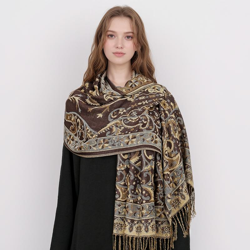 Luxury Brand Autumn Cashmere Pashmina Shawl Lady Wrap Warm Winter Scarves Design Print Female Foulard Cotton Stoles Scarf