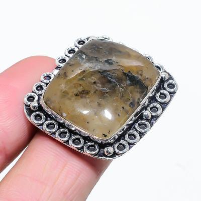 Natural Lodolite Quartz Gemstone 925 Sterling Silver Gift Ring Size 6 M0m34