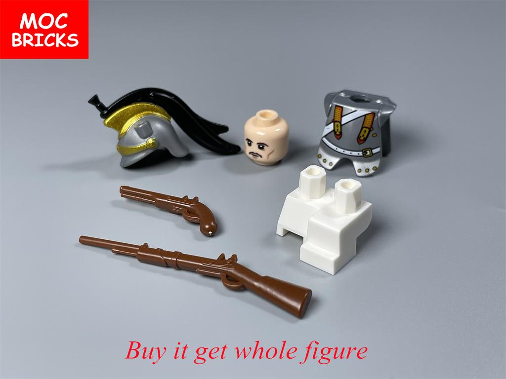MOC Bricks Military Figures Napoleonic Wars Series Building Blocks Medieval French Dragoon British Soldiers Weapons Bricks Toys