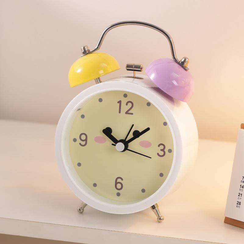 Cute clock for desktop students Children's high-value oversized clock Learning living room Mini mechanical alarm clock