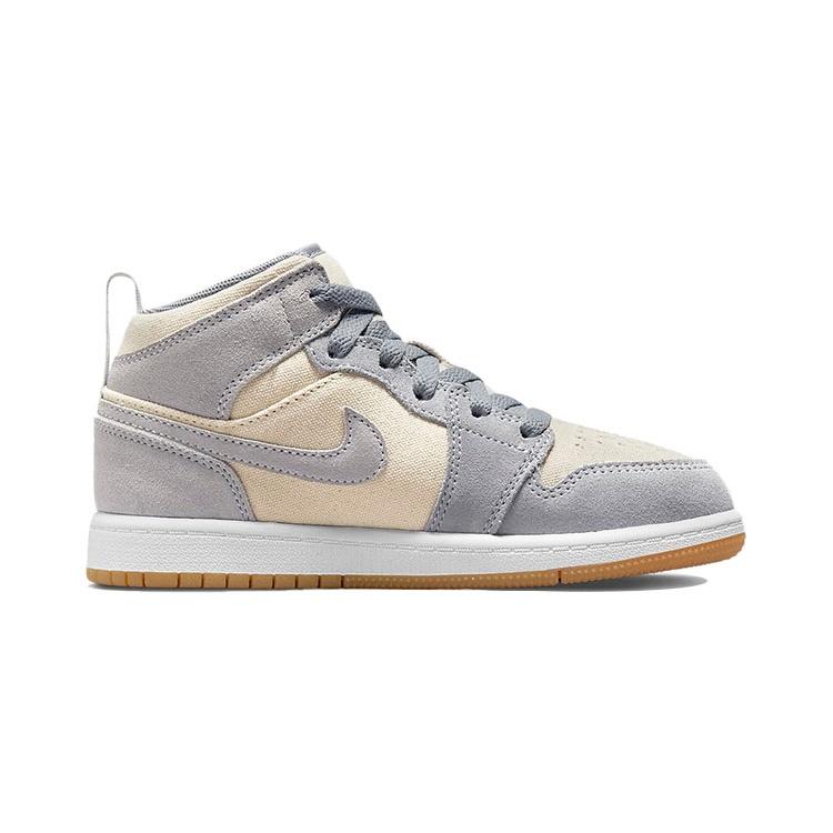 (PS) Air Jordan 1 Mid SE 'Coconut Milk Particle Grey' Kids' DN4345-100