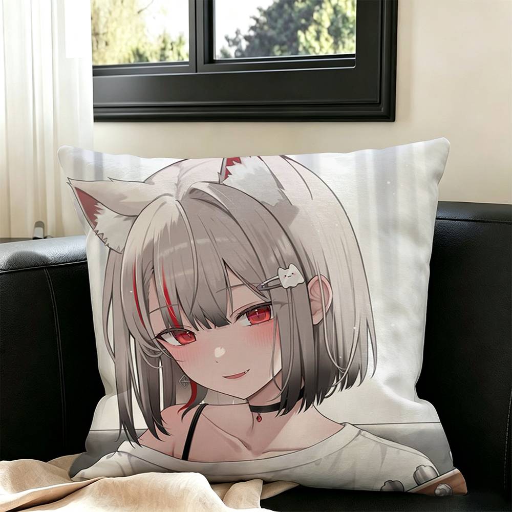 Neneko Mashiro-oo Square Double-Sided printed Pillow Case Bedroom Bedside Pillow Sofa Cushion Cover