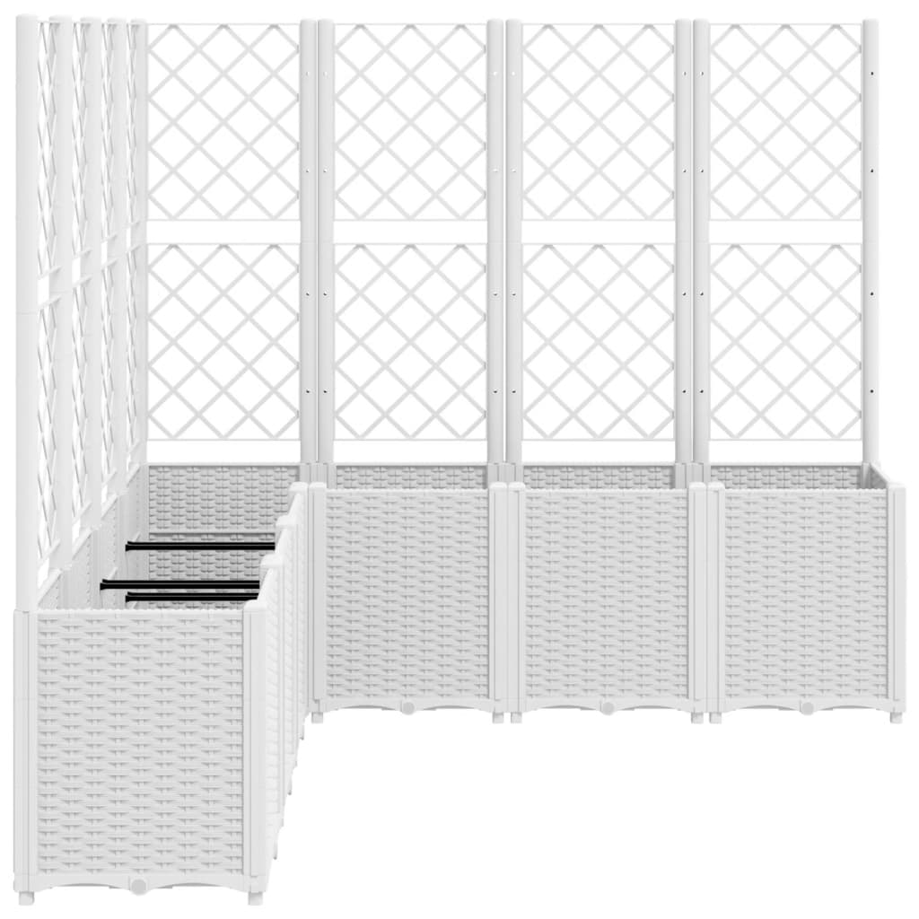 Planter with Trellis White 160x160x140 Cm PP