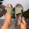 Summer Large-size Thick-soled Slippers for Women, Outdoor Round-toe Platform Sole One-piece Sandals