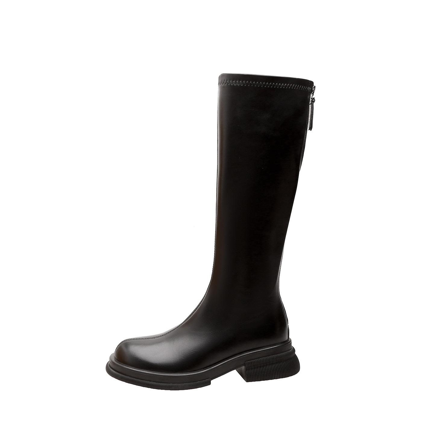 

Grape mother has the same long boots for women, but knee gold lock high boots, autumn and winter velvet soft-soled knight boots, European and American 34