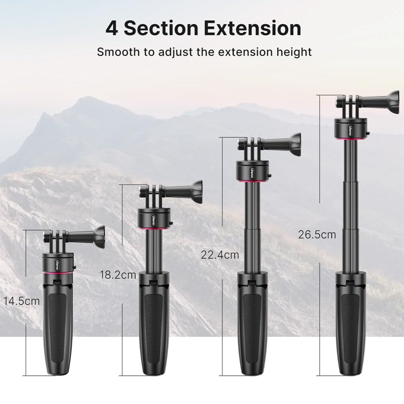 Ulanzi 2964 Go Quick II 4-Section Extension Mini Tripod with Magnetic Quick Release Plate and Selfie Stick