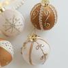 8CM Christmas Tree Ball Hanging Ornaments Foam Cloth Glitter Xmas Tree Decorations Coffee Christmas Pendants