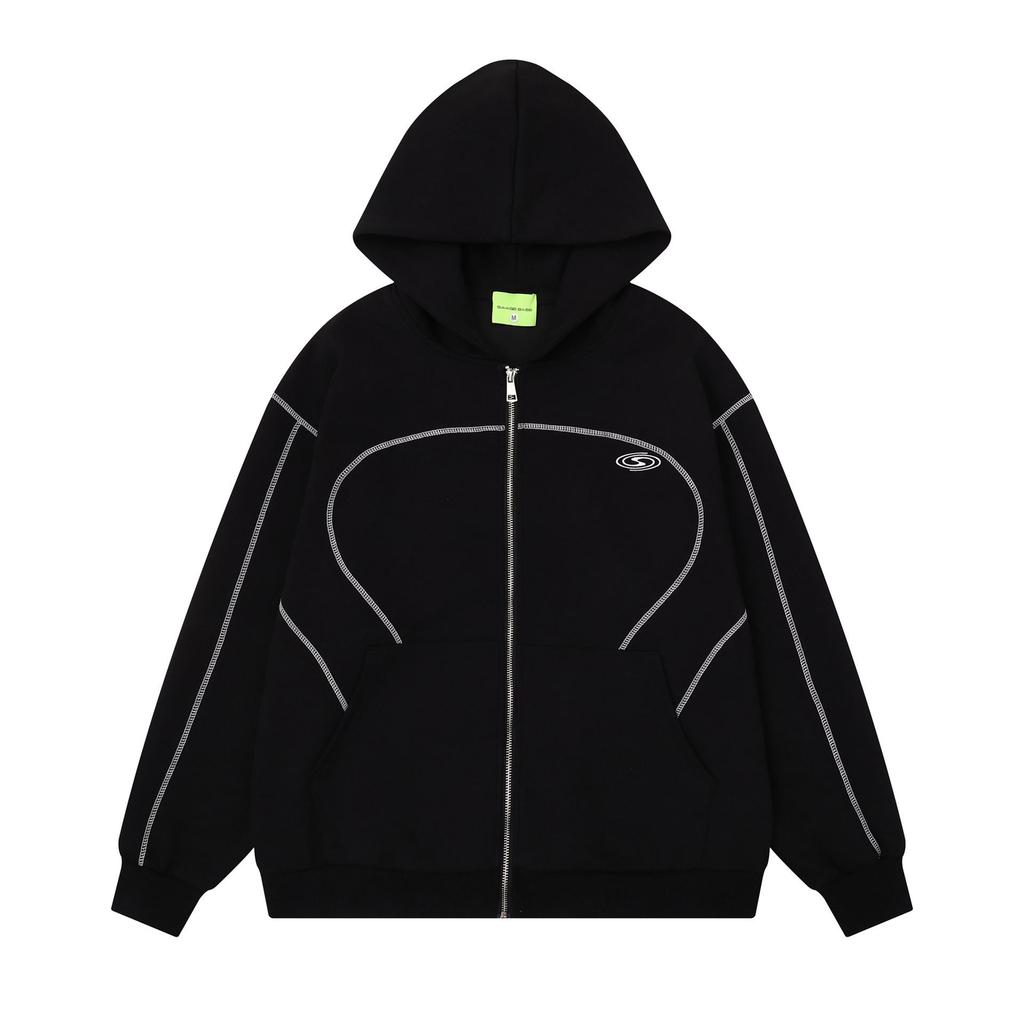 Rozložená patchwork mikina s kapucí - Hranický trend