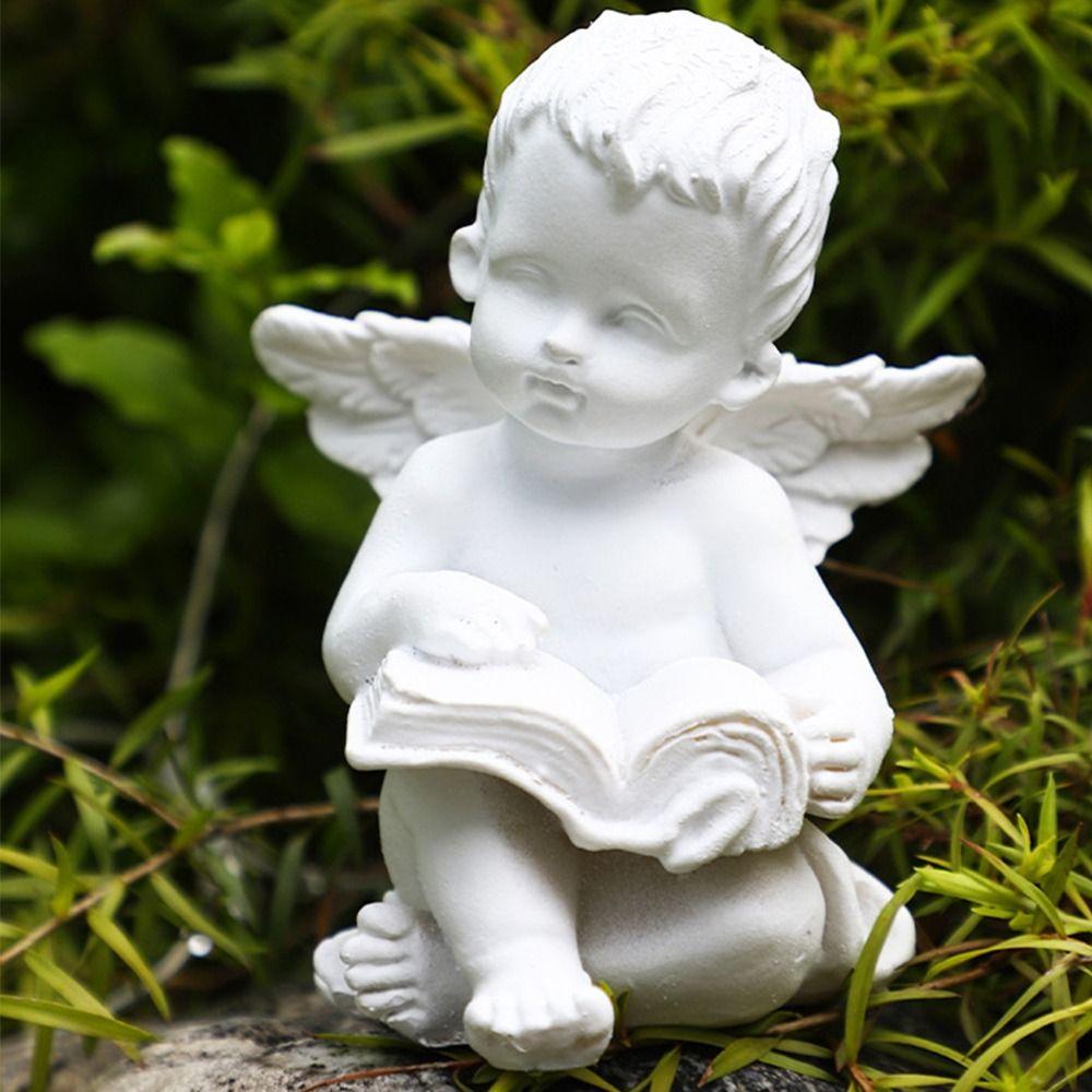 Creative Angel Figurine Cute Garden Miniature Sculpture Painted Little Angel Statue  New Year