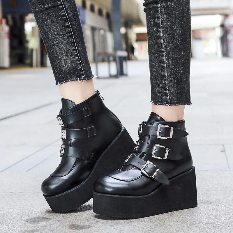 European American Street Fashion Women's Shoes 2024 New Ankle Boots Casual Slope Heel Thick Sole Design Versatile Women's Shoes