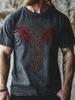 Outdoor Fashion Men's T-shirt with 3D Print of Tribal Style Wolf Pattern, Short Sleeve, Fitness and Sports Round-neck Top