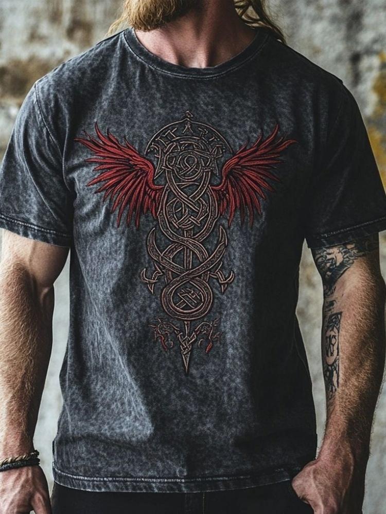 Huiteng12 Outdoor fashion men's T-shirt with 3D print of tribal style wolf pattern, short sleeve, fitness and sports round-neck top 6XL