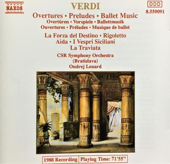 

CD G. VERDI - Overtures and Preludes 8550091 Naxos 1989 Germany Classical Used