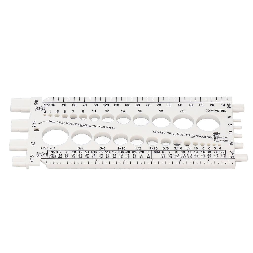 Calibru pentru filete șuruburi și piulițe M3 la M22 Mărimi metrice și #4 la 34 Mărimi imperiale Identificator șuruburi și piulițe