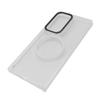 Mobile Phone Case for S23 Ultra Magnet Suction Transparent Phone Protective Shell with Metal Camera Ring
