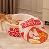 Cama de gato com design de macarrão instantâneo para animais de estimação, casa versátil para cães e gatos