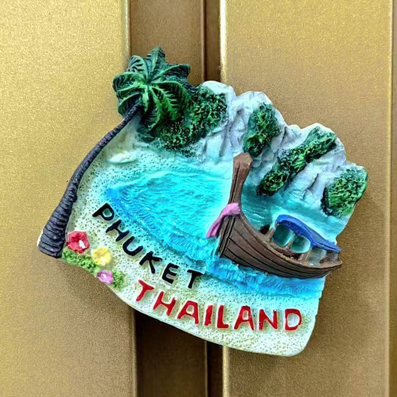 Phuket Island Landscape Fridge Magnet - 3D Thailand Souvenir Tropical Beach & Limestone Decor Unique Asian Gift Send To Friends
