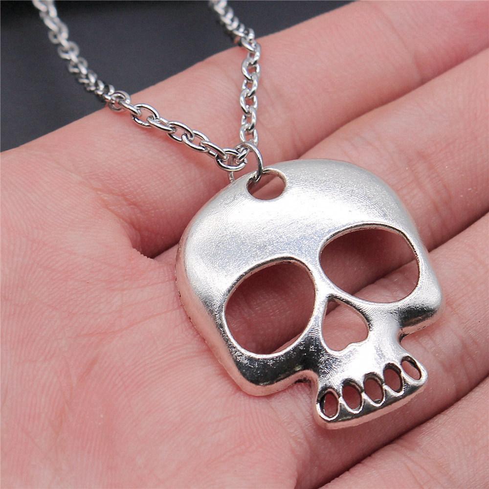Eagles Gothic Skull Pendant Antique Bronze Metal Bridal Collar Necklace High Quality Statement Piece