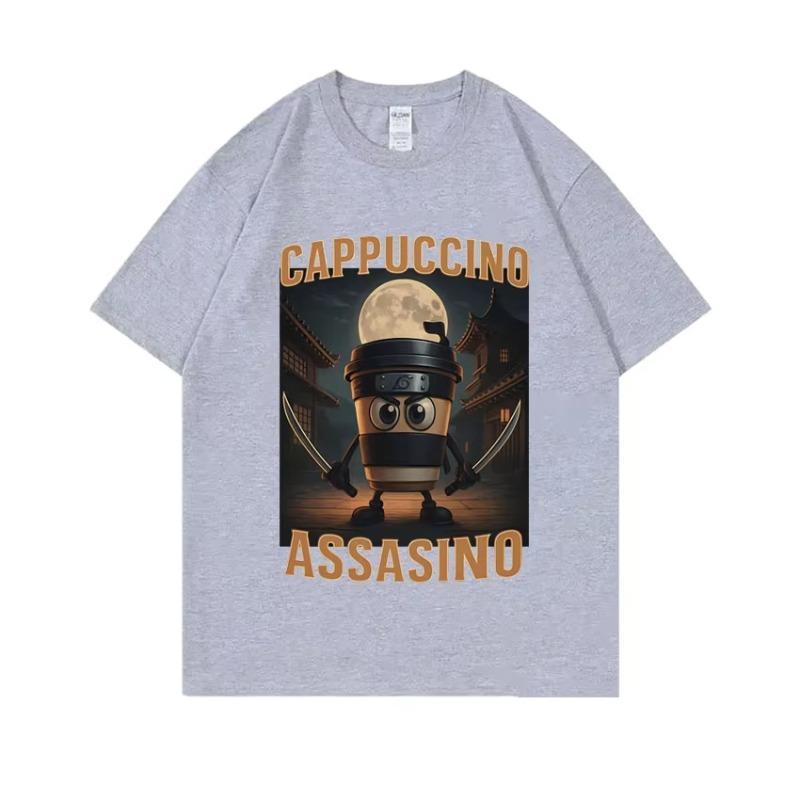 

Итальянский Бред Капучино Убийца Смешная Мем Футболка Повседневный Юмор Футболки Женская Винтажная Хлопковая Футболка 4XL