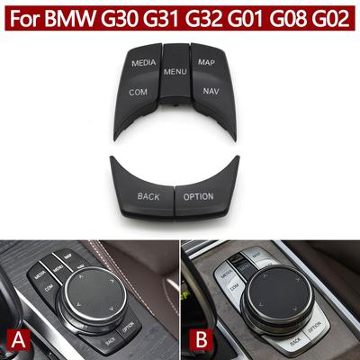 5Pcs Car Interior Console CIC IDrive Multimedia Button Cover Replace For BMW 5 6 7 X3 X4 G30 G31 F90 G32 G11 G12 G01 G02 F97 F98